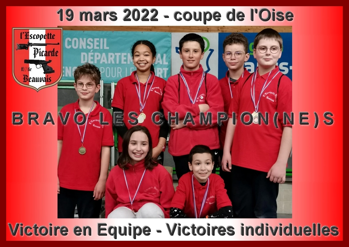 coupe de l'Oise - Champions en équipe et en individuel