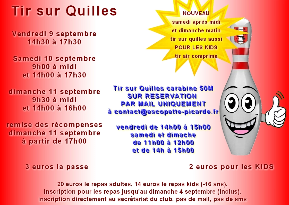 dates du tir sur quilles