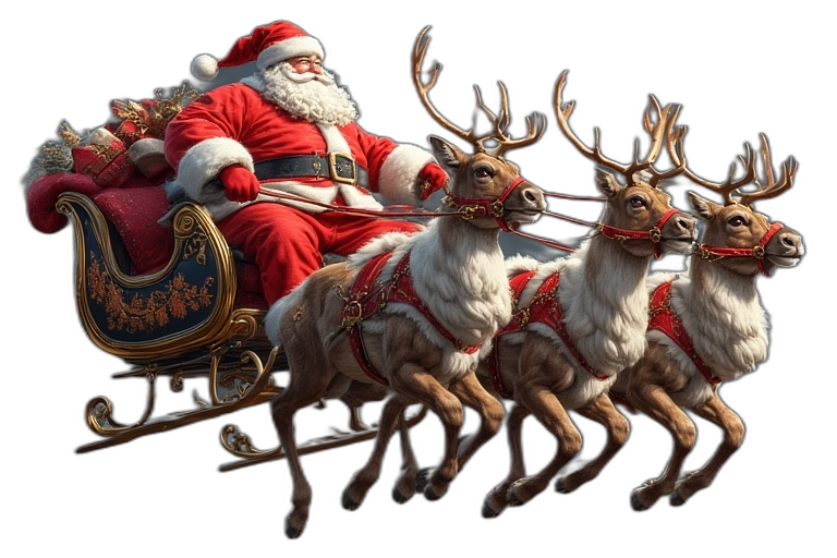 Père Noël sur son traîneau